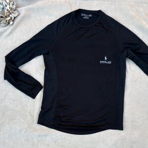 🏇Polo Ralph Lauren Black Long Sleeve Athletic Gym Shirt with Logo - M
